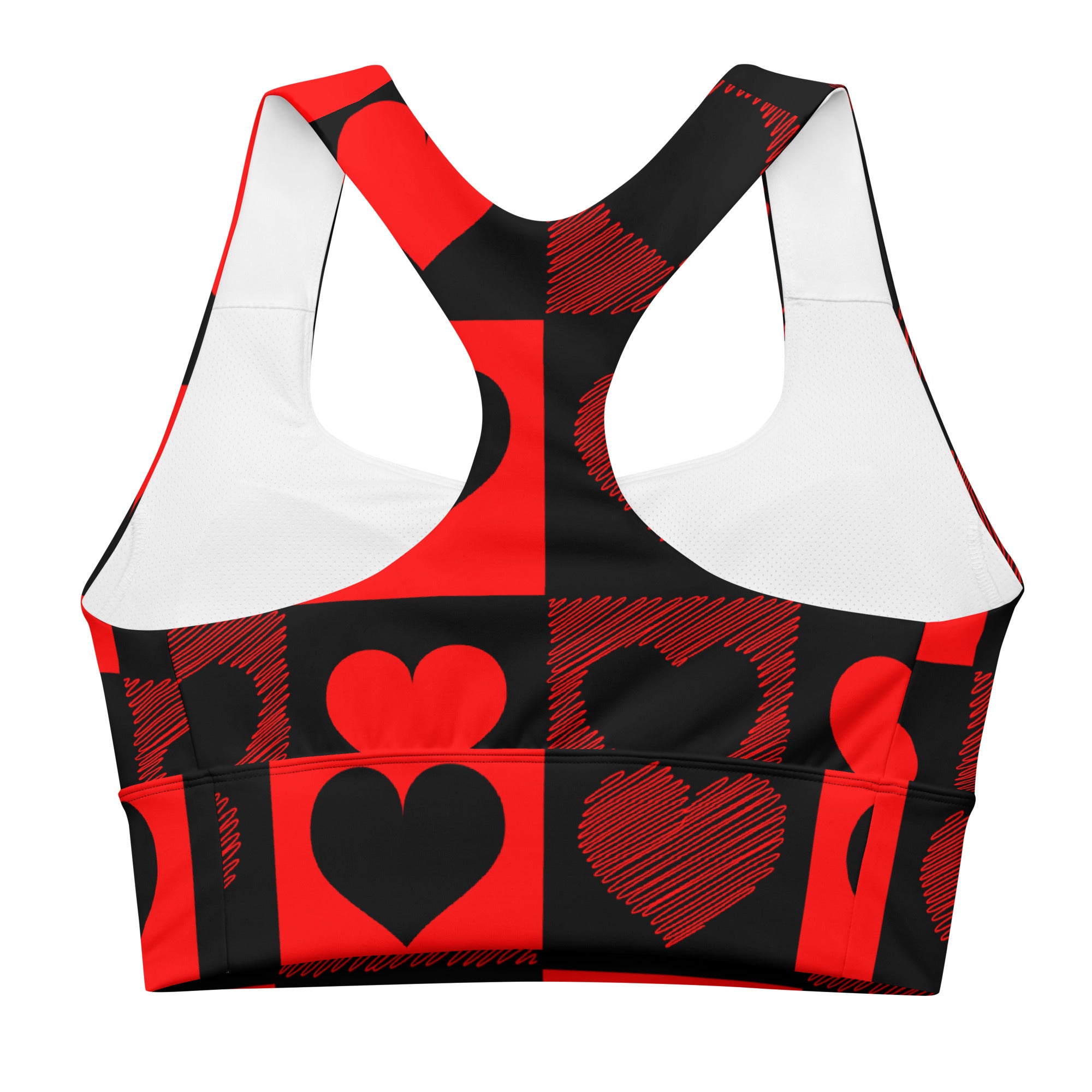 Hearts Longline Sports Bra