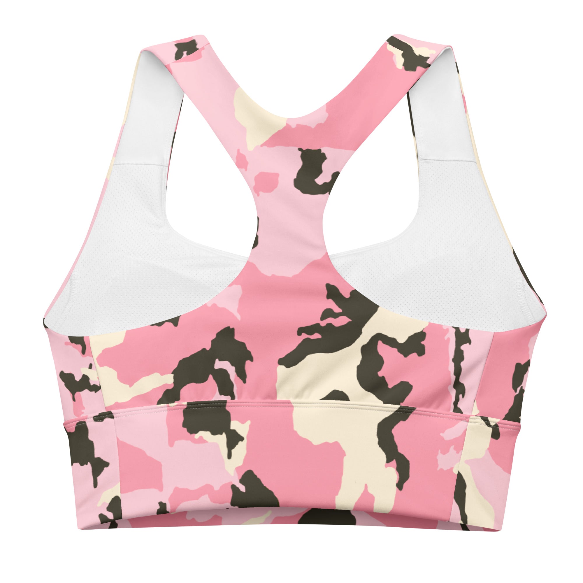 Pink Camo Longline Sports Bra