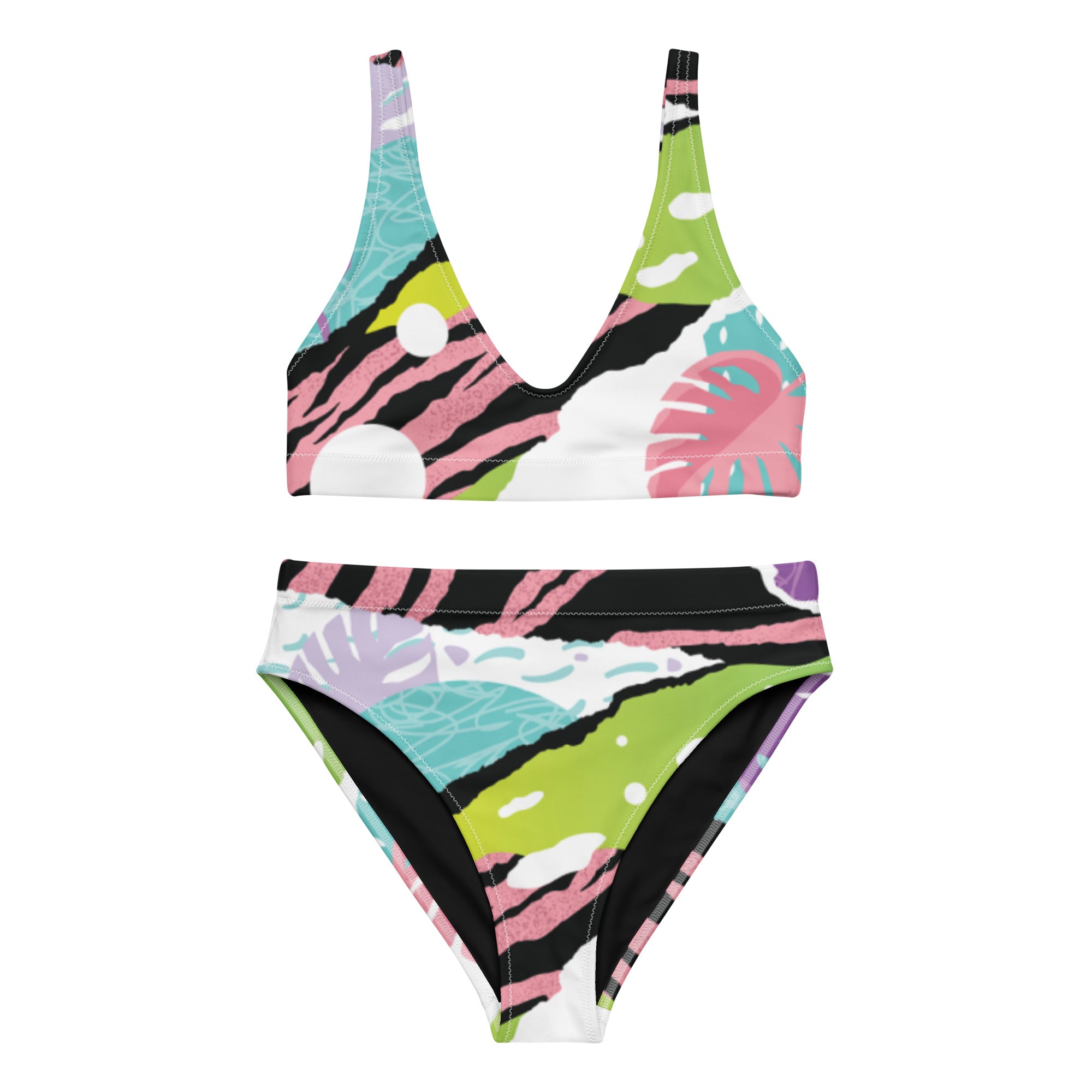 Pink Art High-Waisted Bikini