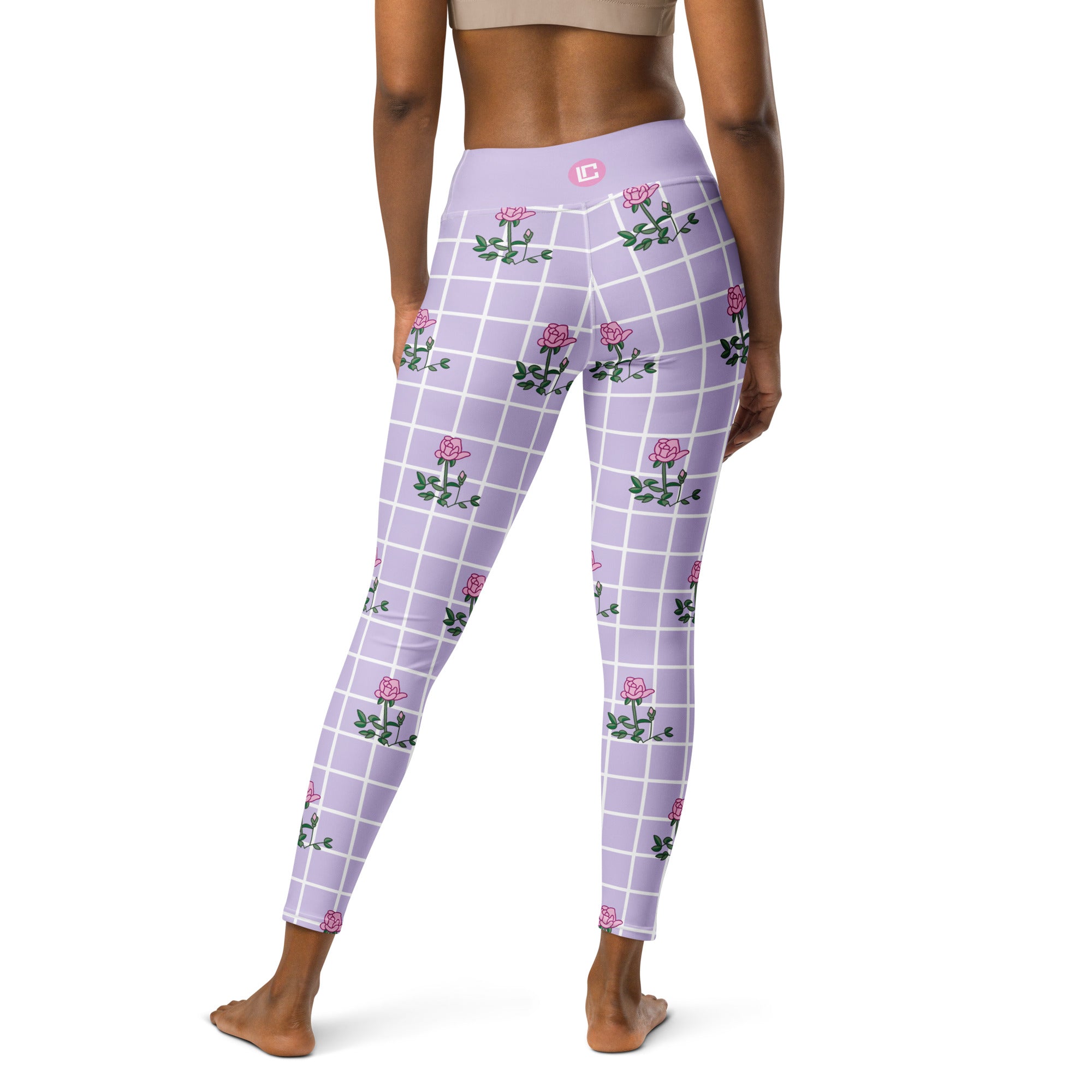 Pink Rose Yoga Leggings