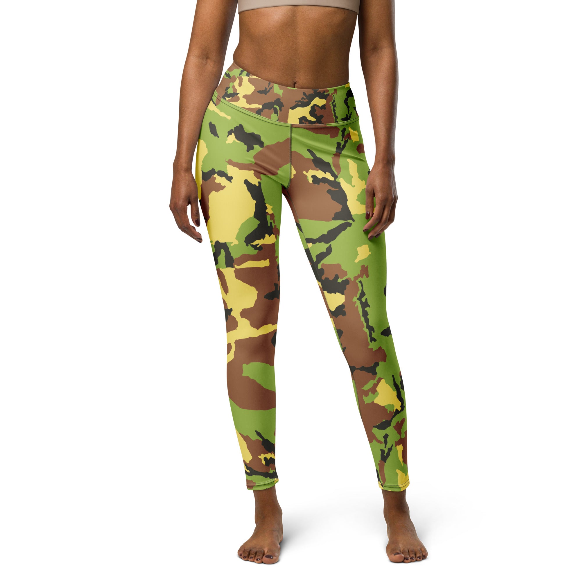Green Camo Yoga Leggings