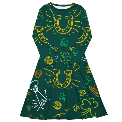 Lucky Irish Long Sleeve Midi Dress