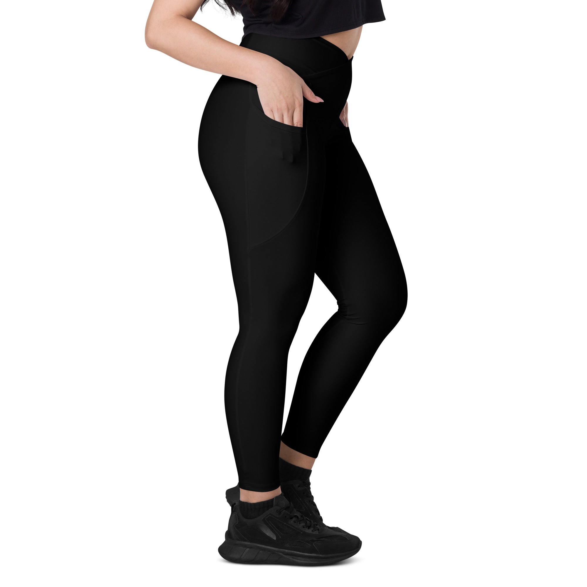 Lovable Cuties Black Crossover Leggings with Pockets