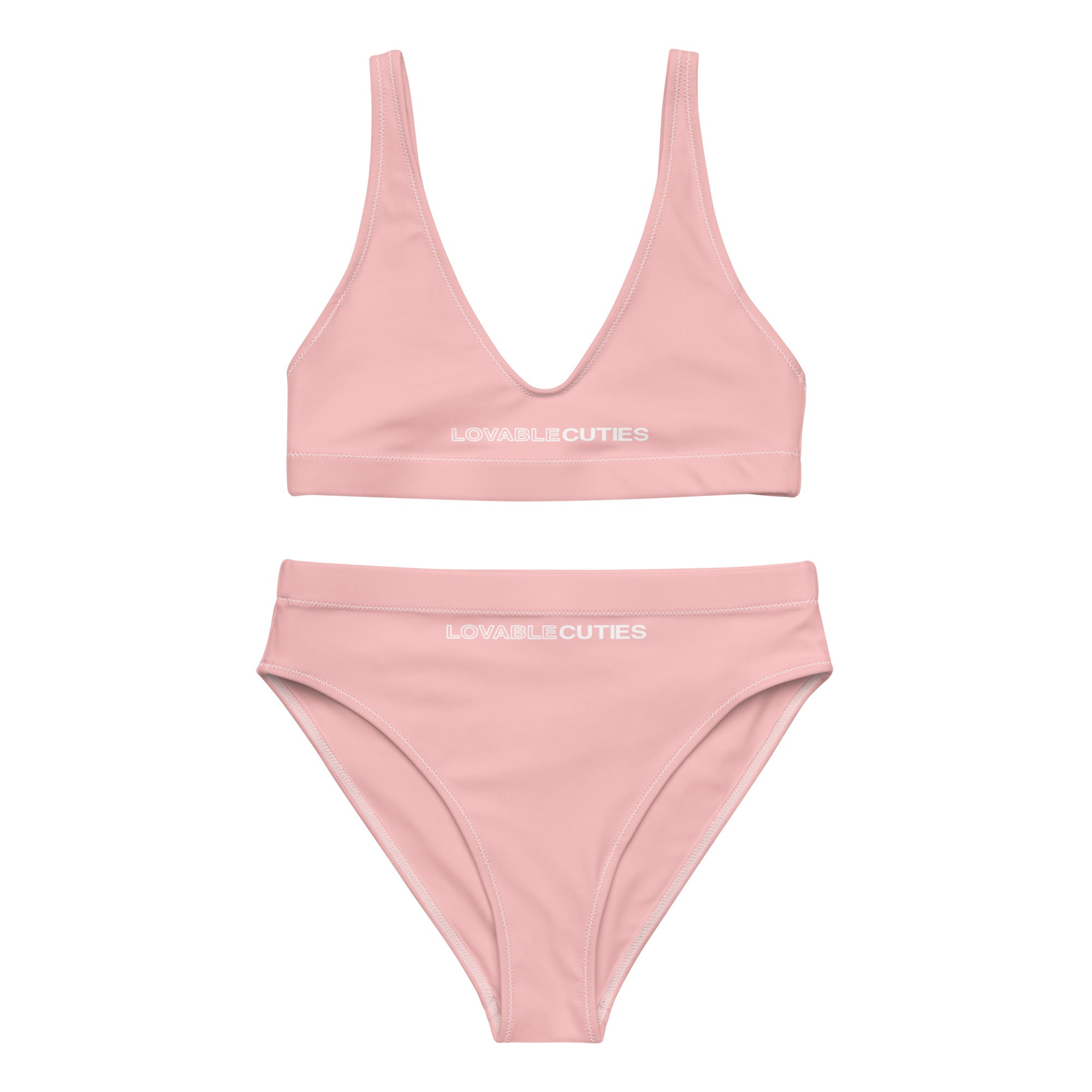 Lovable Cuties Pink High-Waisted Bikini