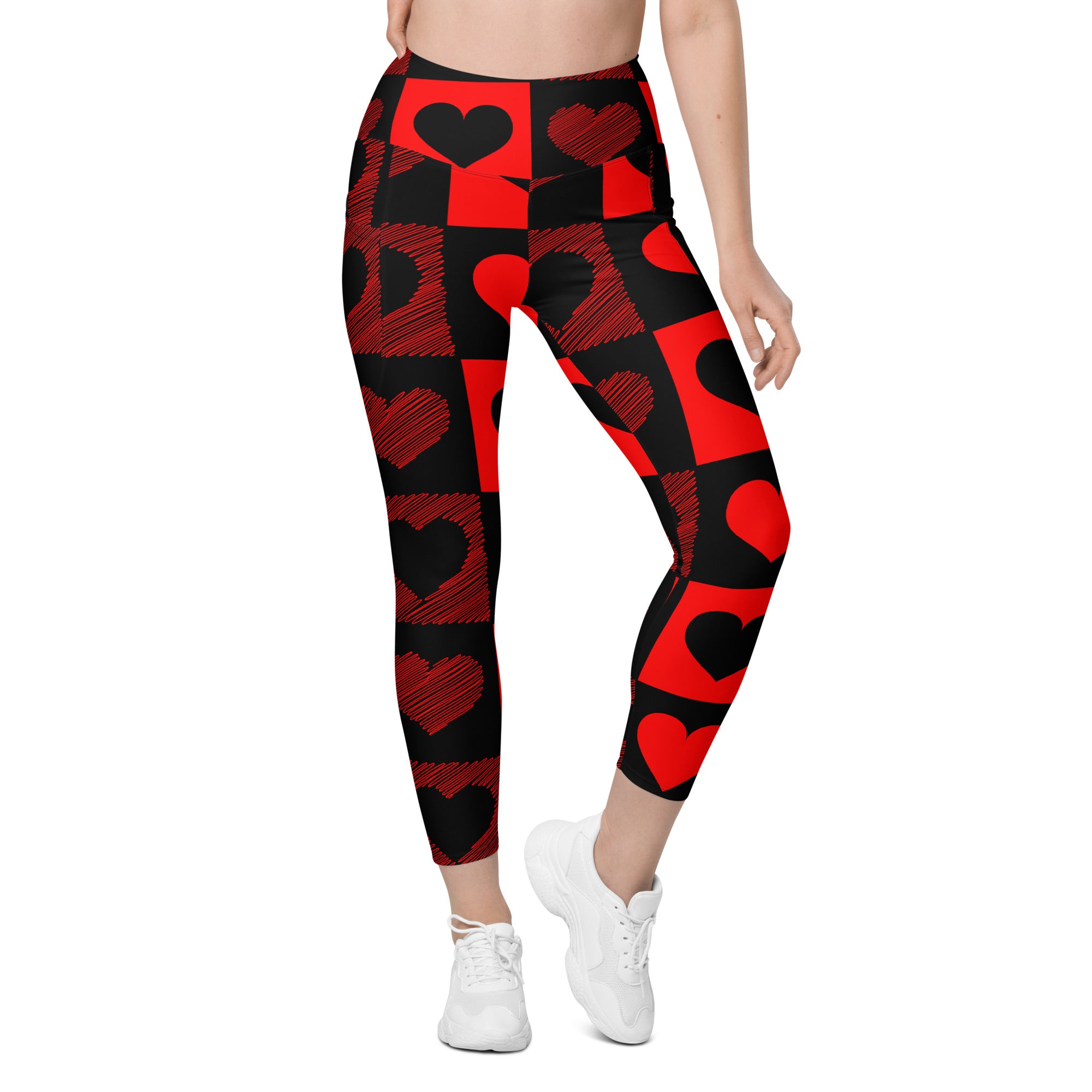 Hearts Leggings with Pockets