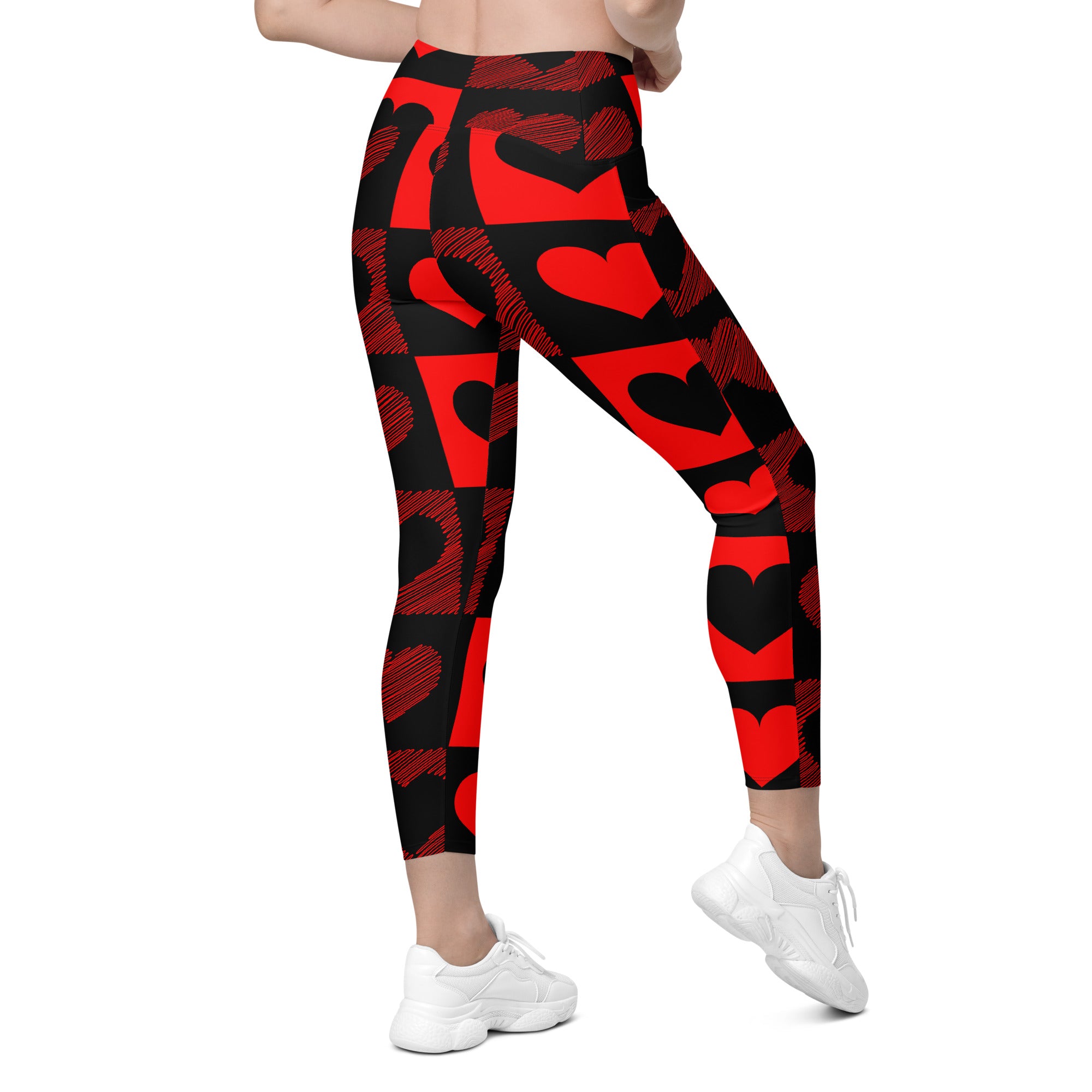 Hearts Leggings with Pockets