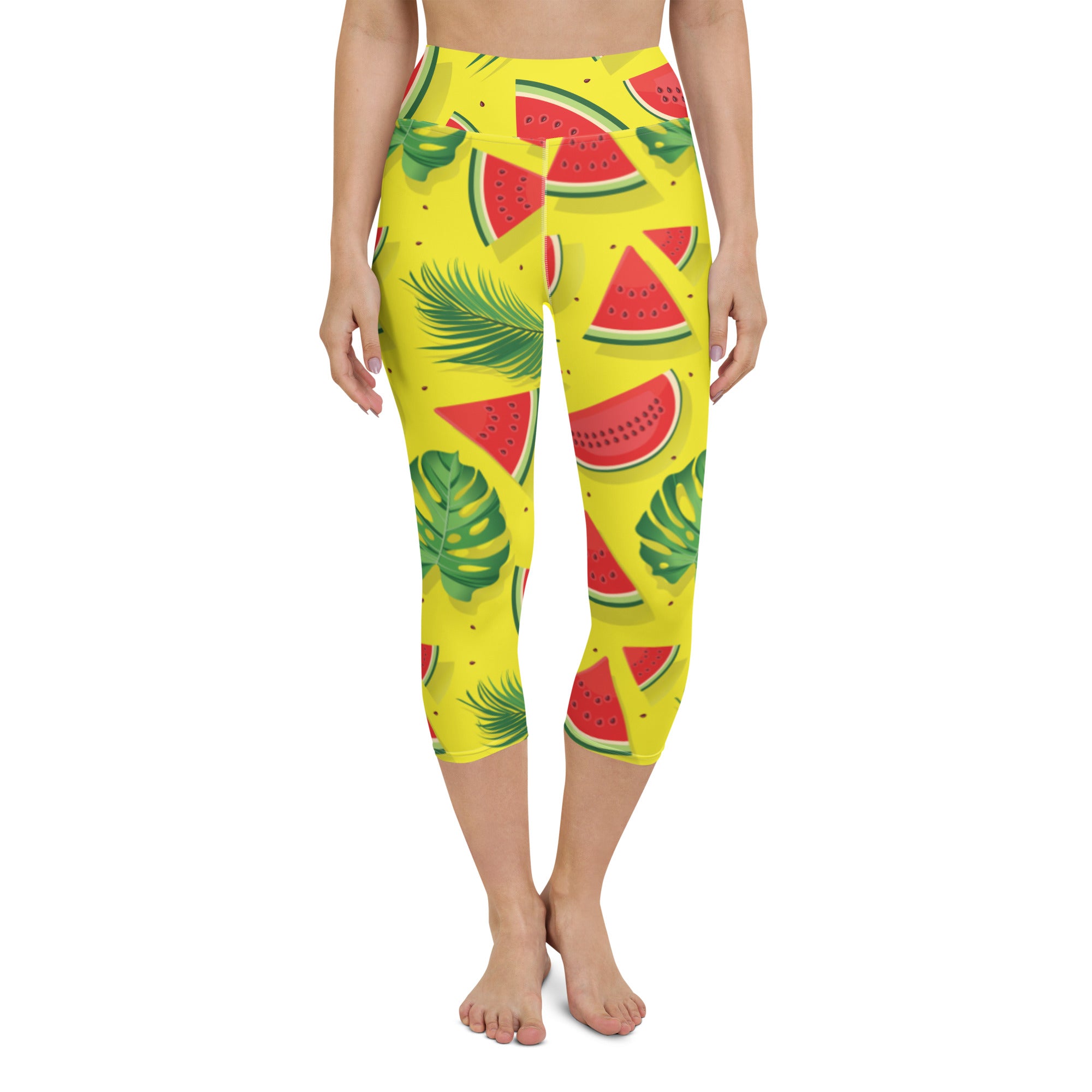 Watermelon Yoga Capri Leggings