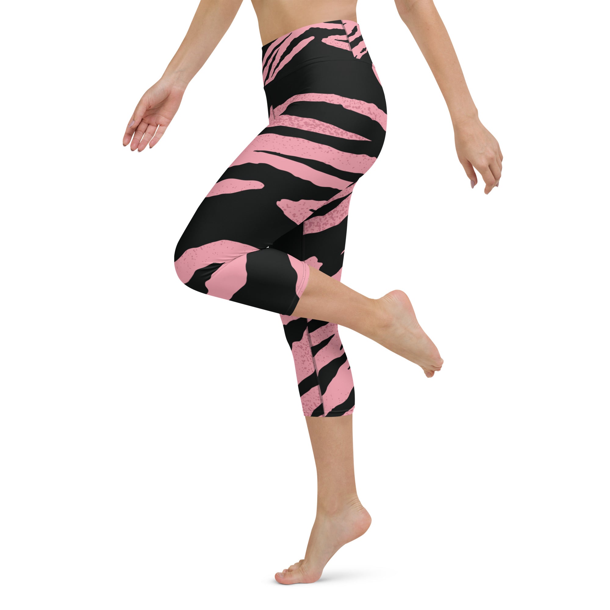 Pink Tiger Yoga Capri Leggings