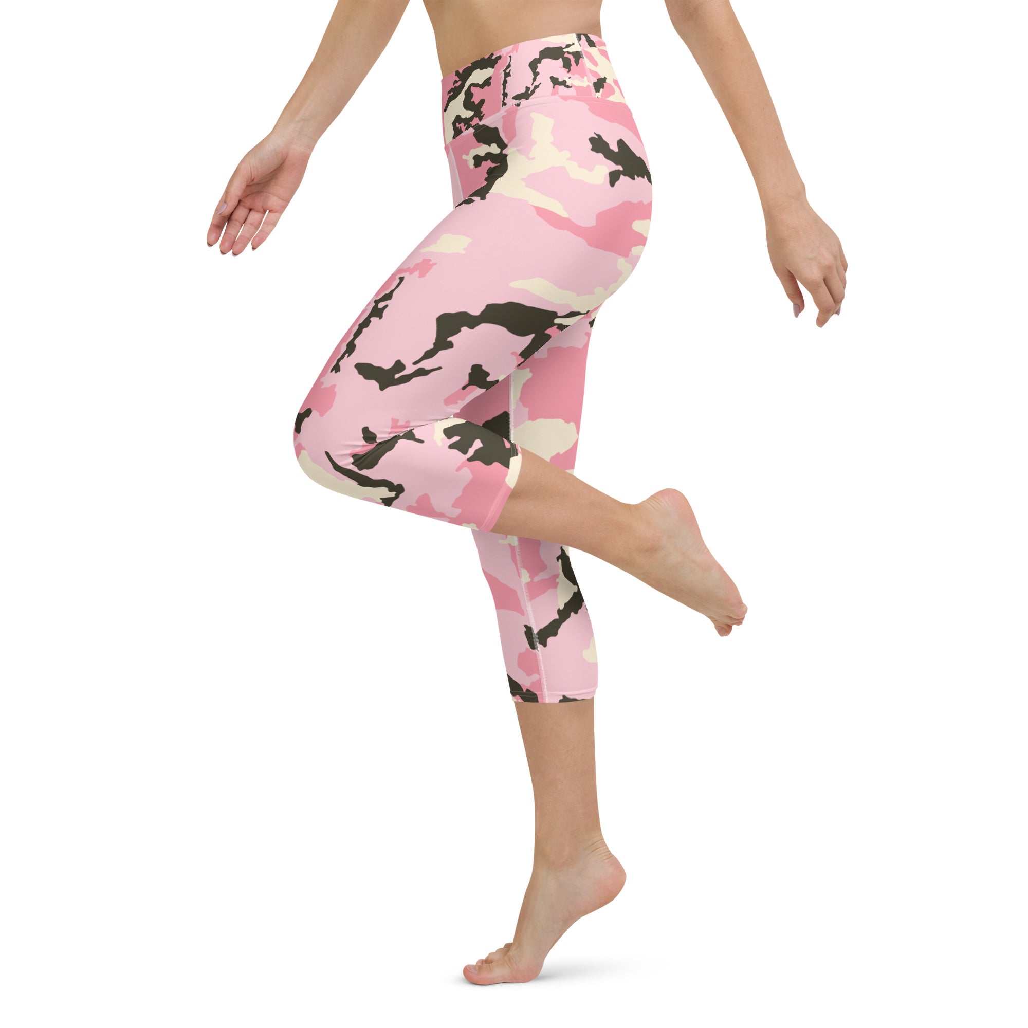 Pink Camo Yoga Capri Leggings