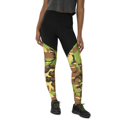 Green Camo Sports Leggings